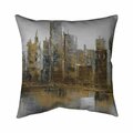 Fondo 20 x 20 in. Grey & Yellow Cityscape-Double Sided Print Indoor Pillow FO2791508